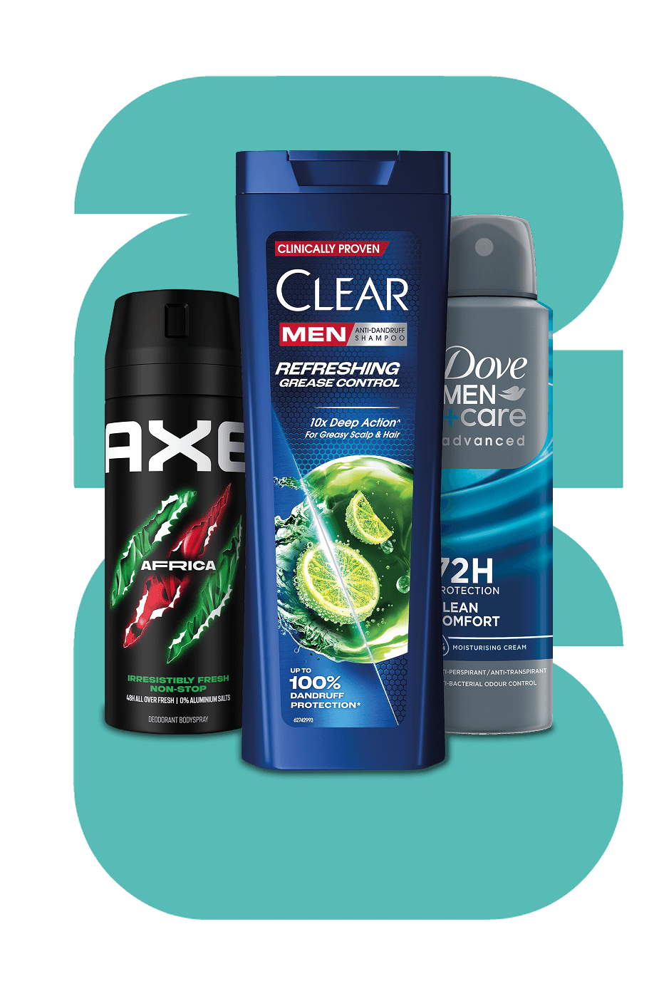 Axe, Clear in Dove Men+Care izdelki